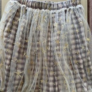 NEW Imoga skirt with plaid and starry mesh overly